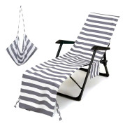 Strandstolsöverdrag, Solstolsöverdrag i Mikrofiber Strandhandduk Pool Solstol Överdrag