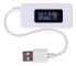 Vit bakljus LCD digital display USB-amperemeter voltmeter laddning