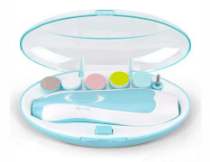 Elektrisk nagelfil för bebis - Elektrisk nagelfil för barn - Multifunktionell nagelklippare för barn 6 i 1 set med LED-ljus för bebisar och vuxna