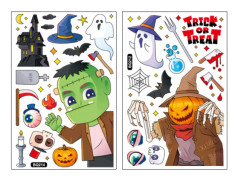Halloween hemsökt hus dekorerade dörr- och fönsteröverdrag, läskigt