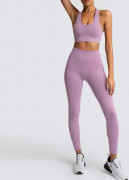 Yoga Set Dam Leggings + BH Dam Gym Kläder Sportdräkter