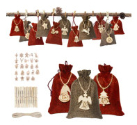 Juteväskset för DIY-julkalender, adventskalenderpåsar C
