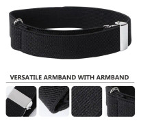 Manschett Anti-Slip Arm Loop Bartender Elastisk Ärm Loop Manschett 1 Par (marinblå) navy blue