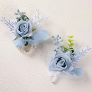 2 st. Brudgummens Knapphål och Brudens Handleds Corsage Set, Konstgjorda, ZQKLA