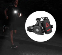 Utomhus löpljus Led Nattlöpare ficklampa USB Charge Chest Lamp
