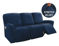 8 st Fåtöljöverdrag Sammet Stretch Vilstolsöverdrag för 3-sits Sofföverdrag