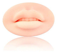 3D Silikonläppar med Öppen Mun för Övning av Semipermanent Makeup - Texturerad Läppmodell med Hud och Tänder