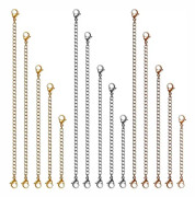 Halsbandsförlängare, 15 st rostfritt stål guld silver halsband armband