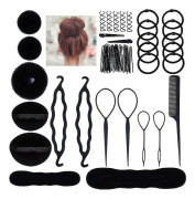 Hair Bull Maker Set , Ring Style Hårbulle Donut Hair Bull Shaper, håraccessoarer med hårnålar, resårband och ponnyhårverktyg för kvinnor