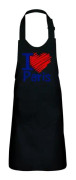 Barnförkläde 2 fickor Kök Svart I Love Paris Travel Vacation France - High-end