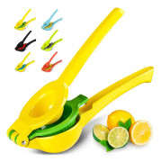Metallisk 2-i-1 Citron-Lime Press - Handpressad Citronpress - Maximal Utvinning Manuell Citruspress