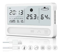 Hygrometer Termometer Inomhus, Uppladdningsbar Digital Thermo