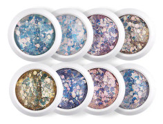Holografiskt nagelglitter, sjöjungfrupulverflingor, glänsande berlocker, hexagonformad nagelkonstpigmentdamm, dekoration, manikyr