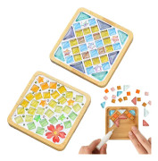 Mosaikkit med träunderlägg, DIY-hantverksmaterial (2 set)