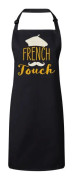 Premium Köksförkläde Svart French Touch French Cliché Mustasch Basker