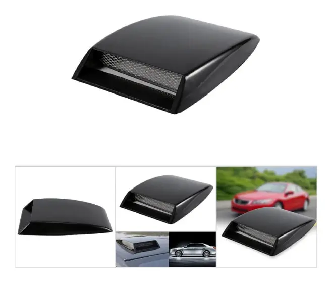 x Universal bildekoration Luftflödesintag Skopa Motorhuv Cover Svart