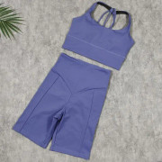 Yoga BH Shorts 2-delat Set Träningskläder Spandex För Kvinnor
