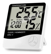 Digital Termometer Hygrometer för Inomhusbruk, Noggrann Rumstemperaturmätare Fuktighetsmätare med Väckarklocka, Max/Min-register, LCD-Display för Hemmet