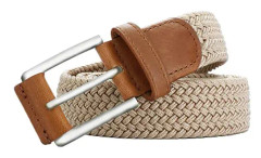 Stretchbälte för Män, Vävt Flätat Webbbälte 1 3/8 för Golf Casual