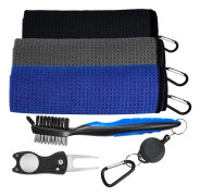 Golfhandduksset, Mikrofibervåffelgolfhanddukar, Borstverktygssats