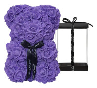 Rosbjörn Ros Nallebjörn Blomma Present Svart Låda för Alla Hjärtans Dag