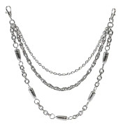 1 st silver multi-strand byxkedja hip hop punk midjekedja wo