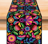 Sommarlöpare 33 x 180CM (färgglada blommor), bordslöpare