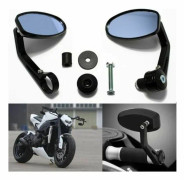 Svart 7/8 " "22Mm Runda Motorcykelspeglar Bar Ände Handtagsspegel Kompatibel med Scooter Street Bike Cb1000R Cb600F Cbf600