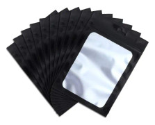 100 st Mylar-påsar Luktfria påsar Återförslutningsbara påsar för smycken, 12*20cm black