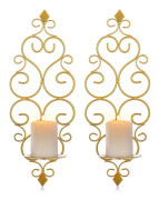Guld - Set med 2 vägglampor Sconces Metallvägg, Sconces för vägg Sovrum Badrum Vardagsrumsdekoration,.([HK])