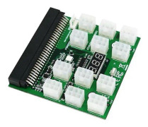Pci-e 12v 64pin till 12x 6pin strömförsörjningsadapter för serverutbrytningskort för 1200w 750w Psu server Gp