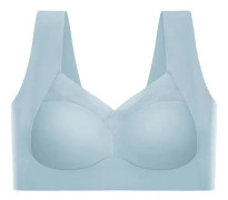 Sexig sömlös BH för kvinnor Top Push Up BH Trådlös ryggfri Bralette Kvinna Sport Underkläder Stor storlek Obetrodd BH Dropshipping, ljusblå