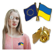 Flaggpinne Europa-5 st - Ukrainas vänskapsnål, Tyskland Ukraina fr