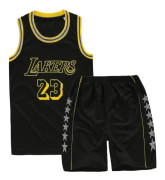 IC Lakers #23 Lebron James Jersey Nr. 23 Basket Uniform Set Barn zV Svart XXL (155-160cm)
