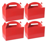 24-pack Röda Godisaskar Presentaskar Gavelaskar DIY-påsar Blandade Ljusa Färger Kartongaskar för Rött Tema Fest Födelsedagspresenter Bröllopsfest