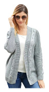 Damkofta Öppen framtill långärmad Chunky Stickad Cardigan Lös