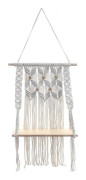Boho Macrame Vägg Hängande Rep Och Hylla Tassel Gobeläng Rack Dekor A A-4