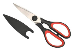 Nya professionella köksaxar i rostfritt stål, mångsidiga köksaxar med halkfria handtag och lock för kyckling, fjäderfä, fisk, kött, grönsaker, örter och grillning (röd)