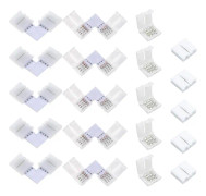20 st LED-remsanslutningar, 10 mm enkel vattentät och