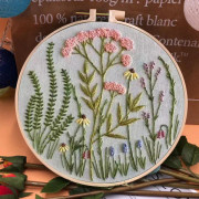 Nybörjarbroderi-blomsterkit Handbroderi för nybörjare 0 Baserat gör-det-själv-handbroderimaterialpaket