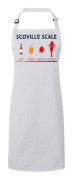 Premium vitt köksförkläde Scoville Scale My Girlfriend Hot Chili Pepper Amour