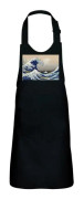 Barnförkläde 2 fickor Kök Svart Hokusai Kanagawa Waves View Mount Fuji - High-end