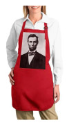 Premium rött köksförkläde Abraham Lincoln USA:s president gammalt foto