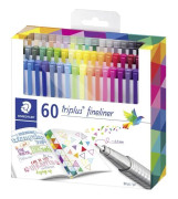 Fineliner Staedtler Triplus 334 C60, 60 färger/fp