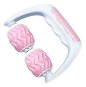 Anticellulitmassager, manuell skumrulle, 360 skumrulle med 2 hjul (rosa)