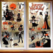 Th Halloween-dekorationer inomhus,halloween-fönsterklistermärken,halloween-klistermärken-fönster,läskiga Halloween-dekorationer för fönster med fladdermusklistermärken,pumpa