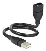 83498 - DeLOCK ShapeCable - USB-förlängningskabel - USB (hona) till USB (hane) - 35 cm - svart