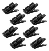 8-pack hörlursklämma, hörlurskabelklämma 360 graders rotationsfäste Garment Clip Hörlurstillbehör - svart