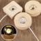 Tr? LED-ljusdisplay Bas Kristallglas Resin Art Ornament Multicolor ljus Cherry
