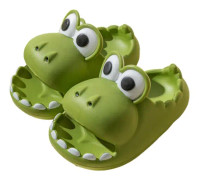 Sommartofflor för pojkar och flickor, söta dinosaurier, tjockt sula, halkfria tofflor